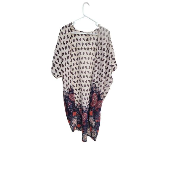 Live 4 Truth Paisley Mixed Media Long Semi-Sheer Kimono Size M - Picture 1 of 5